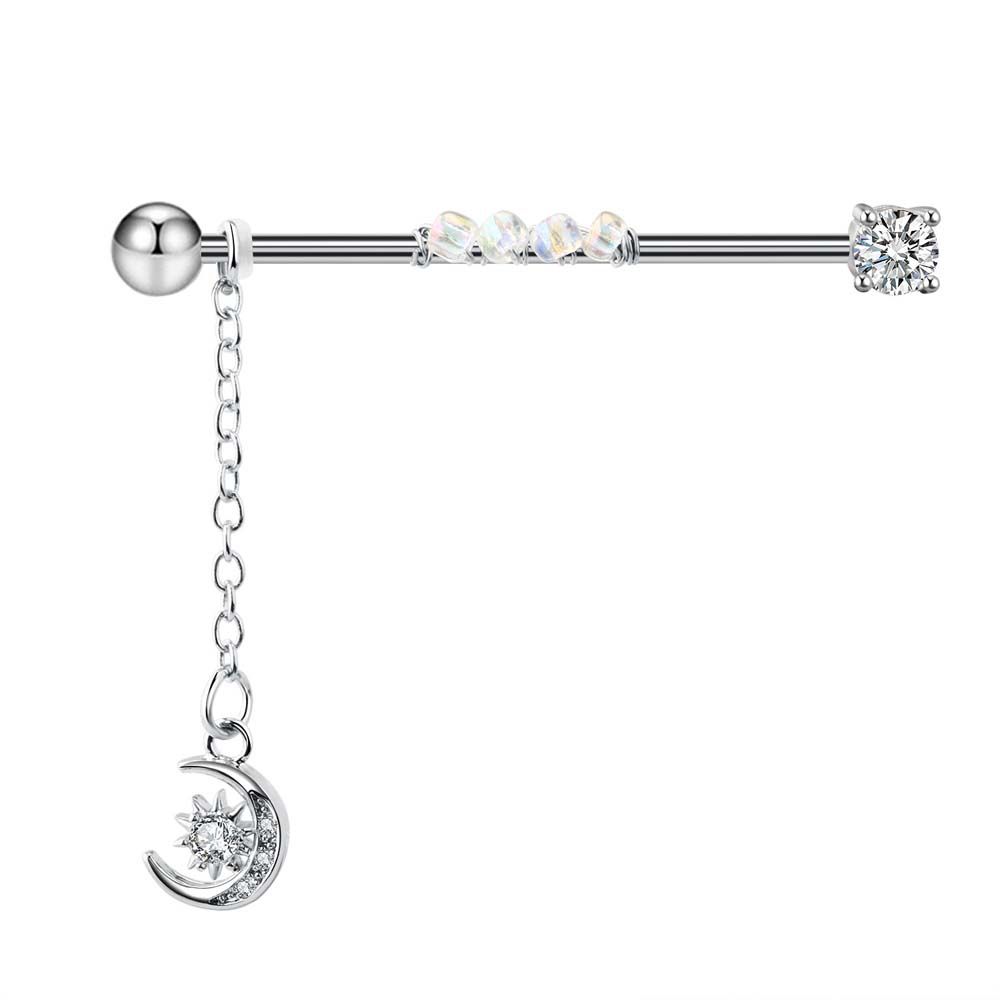 Industrial Barbell Long - Boucles d'oreilles barbell, cadeau pour filles,