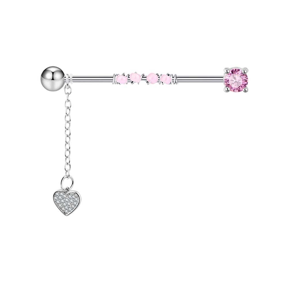 Industrial Barbell Long - Cadeau : Pendentif Cœur Flèche Barbell,