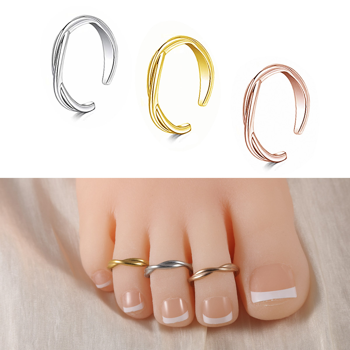 Anneau de pied Simple en acier - Body Jewelry Rings avis et prix