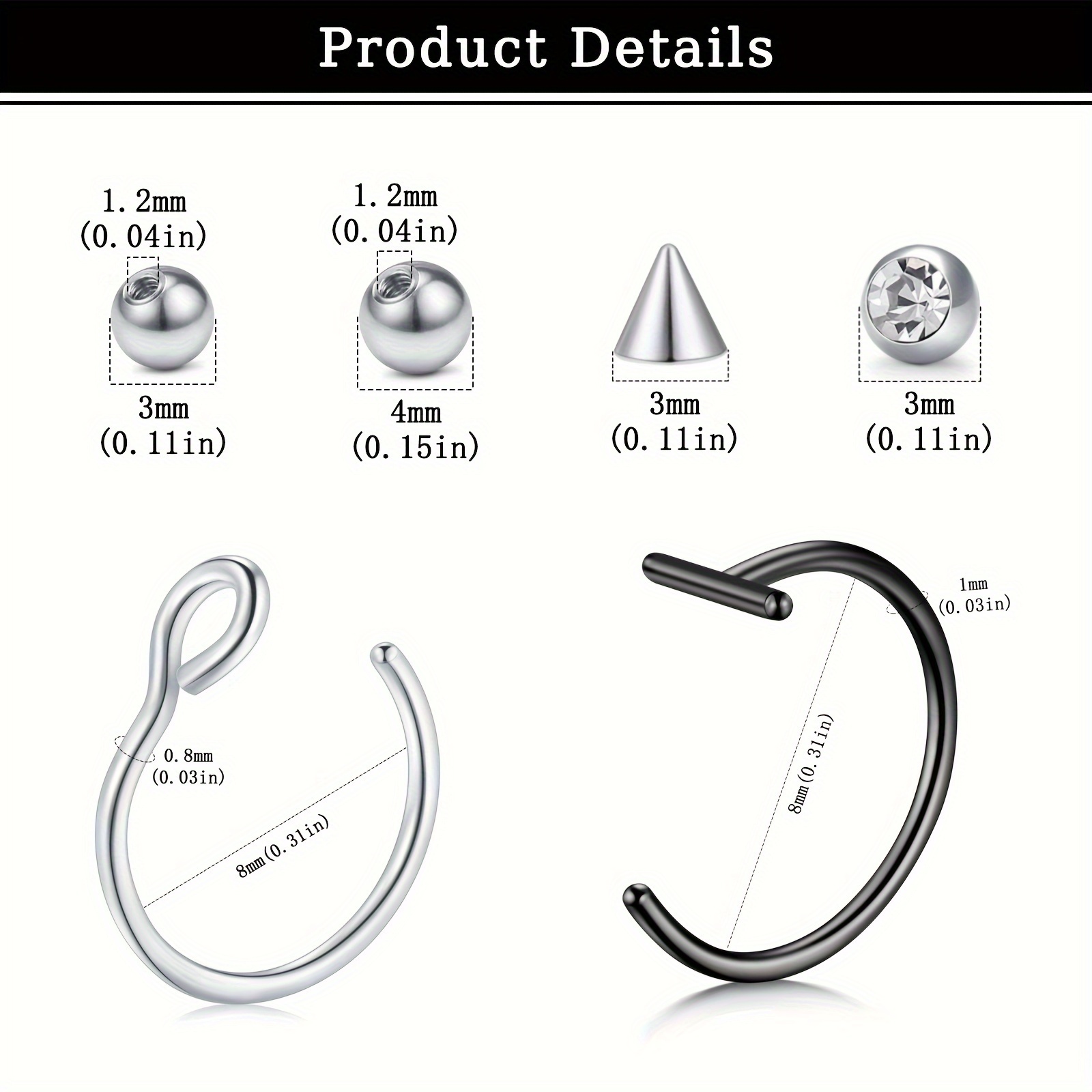 Faux piercings, faux anneaux d - Body Jewelry Rings avis et prix