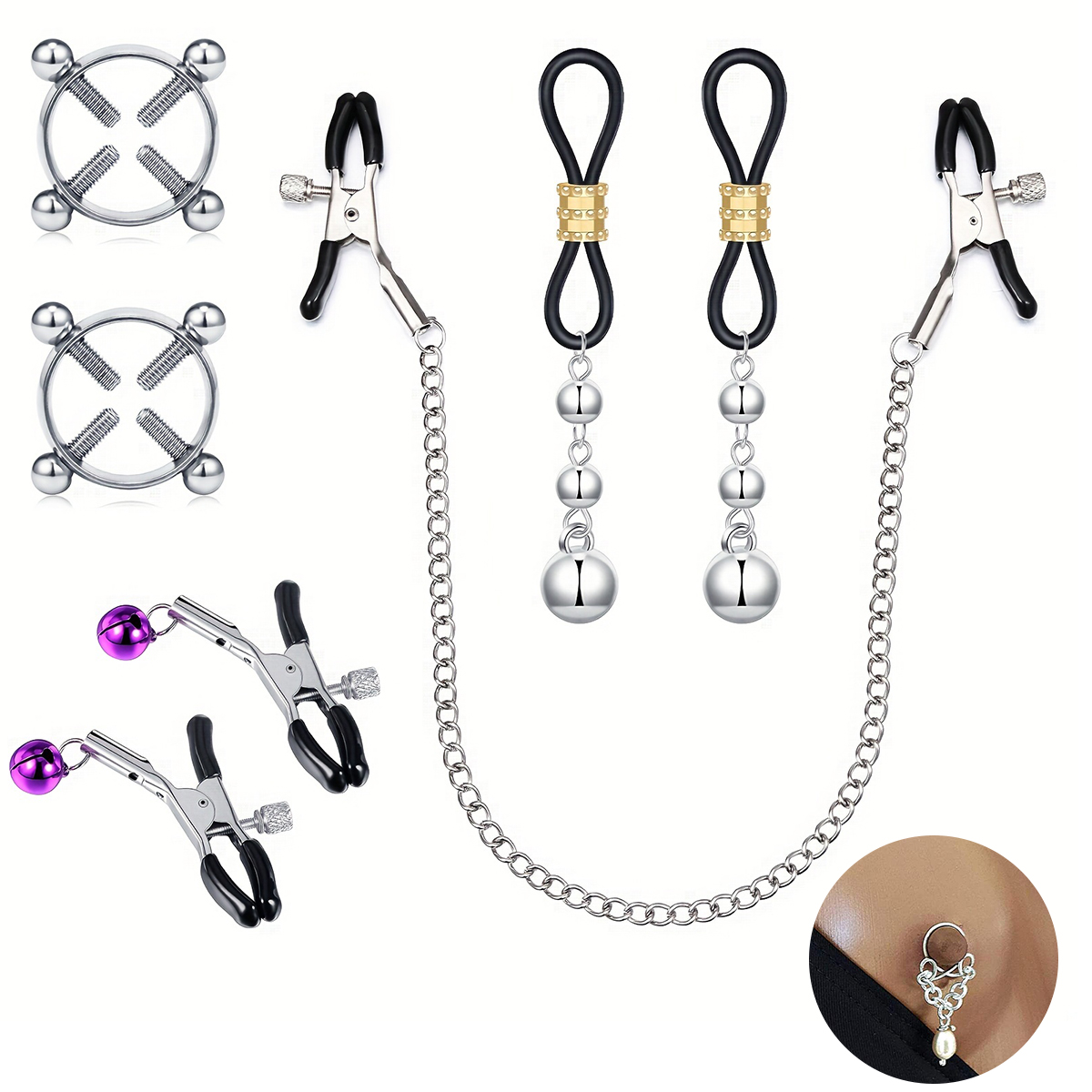 Faux anneau de mamelon en acie - Body Jewelry Nipple Chain avis et prix
