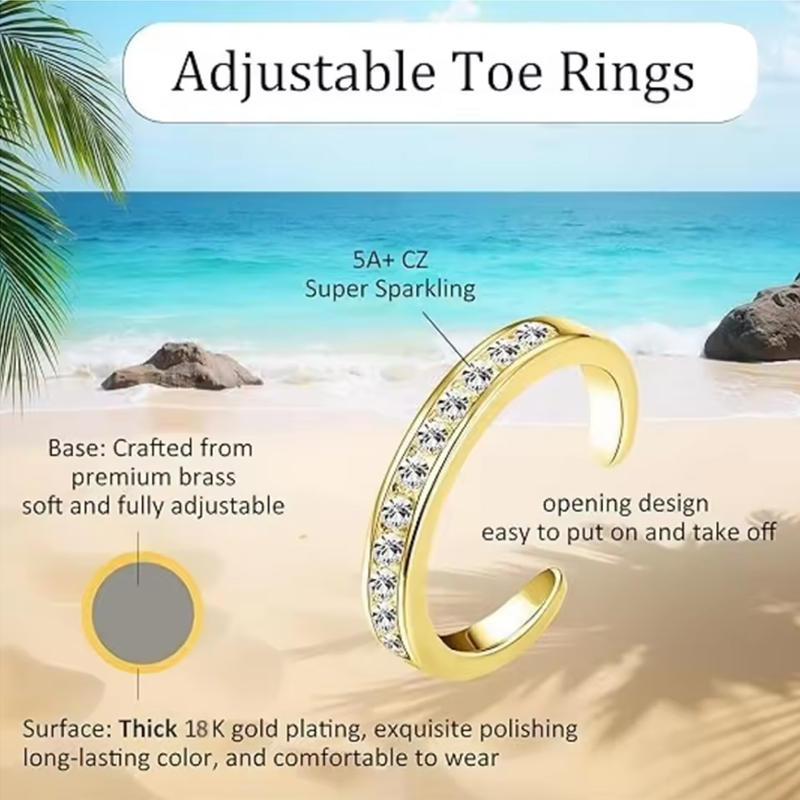 1/4 pièces d'anneaux d'orteil  - Body Jewelry Rings avis et prix