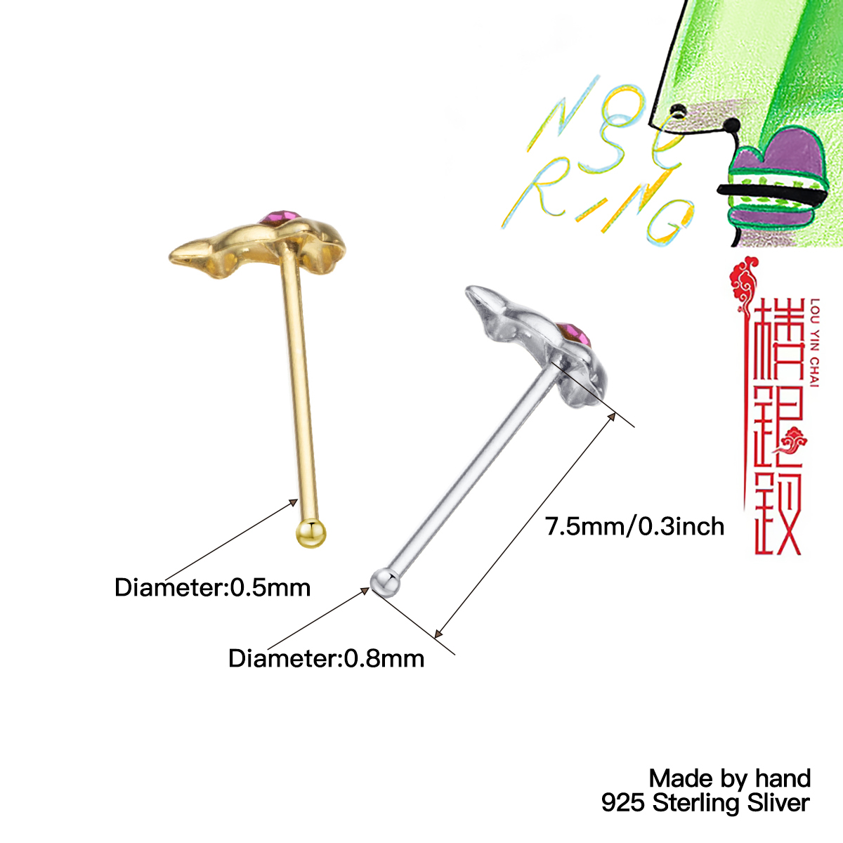 Mini clous de nez en argent St - Body Jewelry Metal Types avis et prix