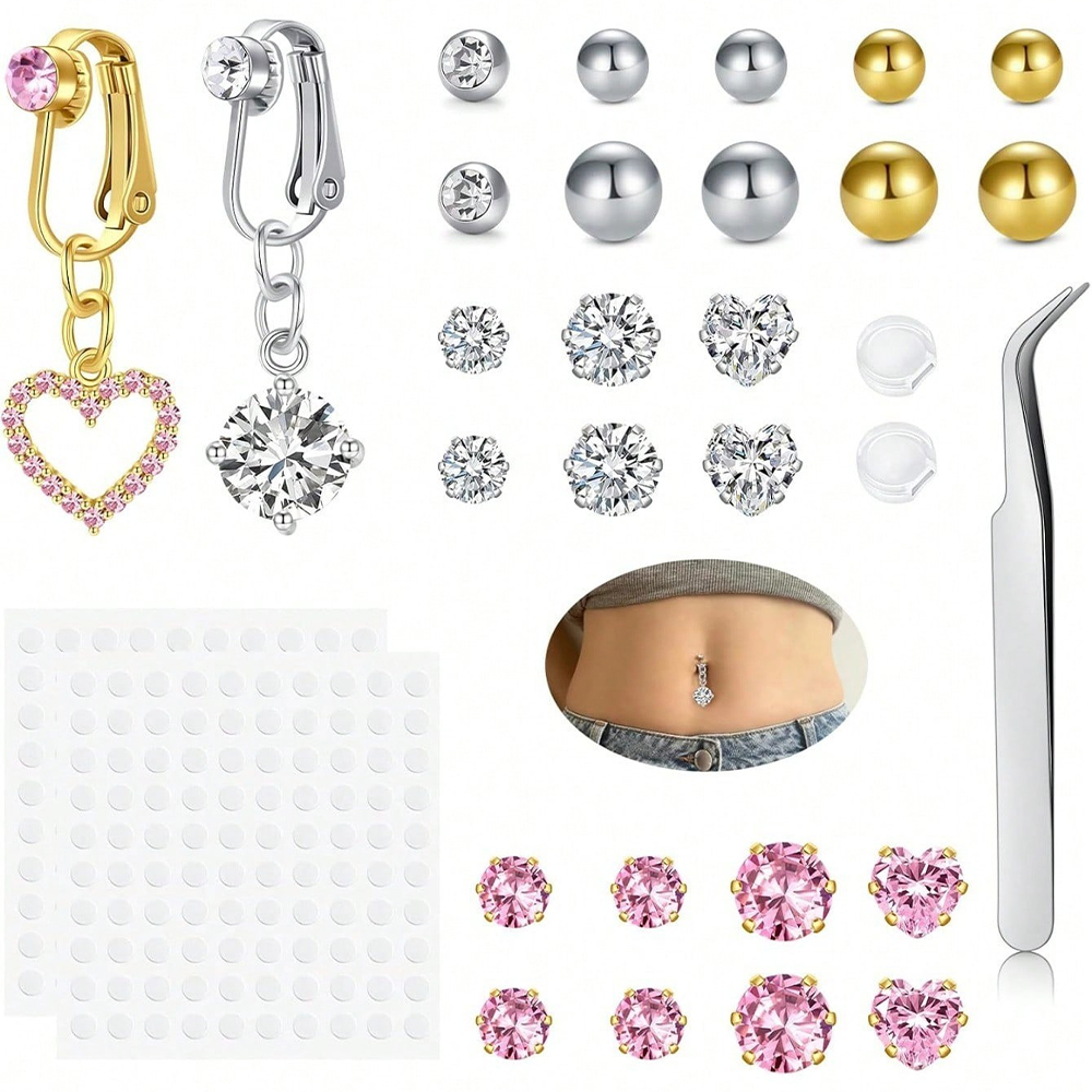 Faux piercing de nombril doré, - Body Jewelry Rings avis et prix