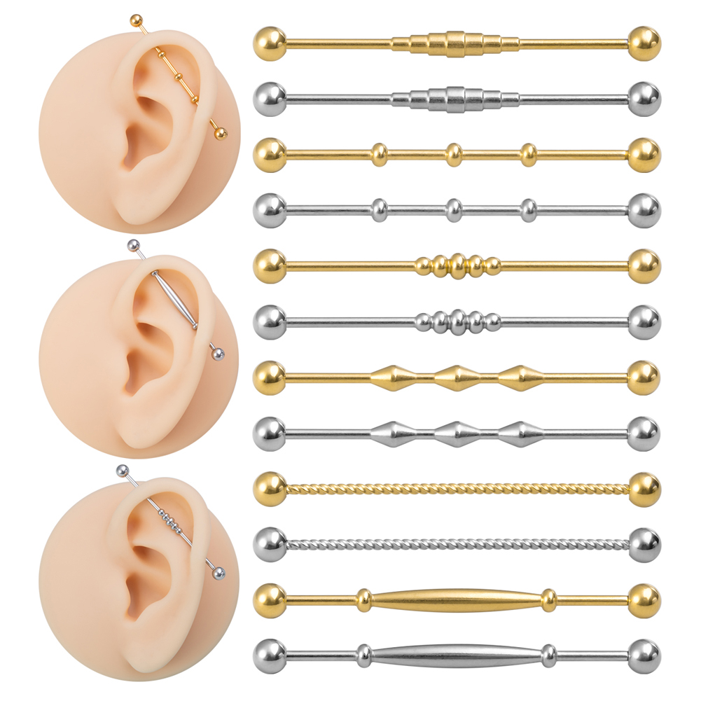 Boucles d'Oreilles Industriell - Industrial Barbell Long avis et prix