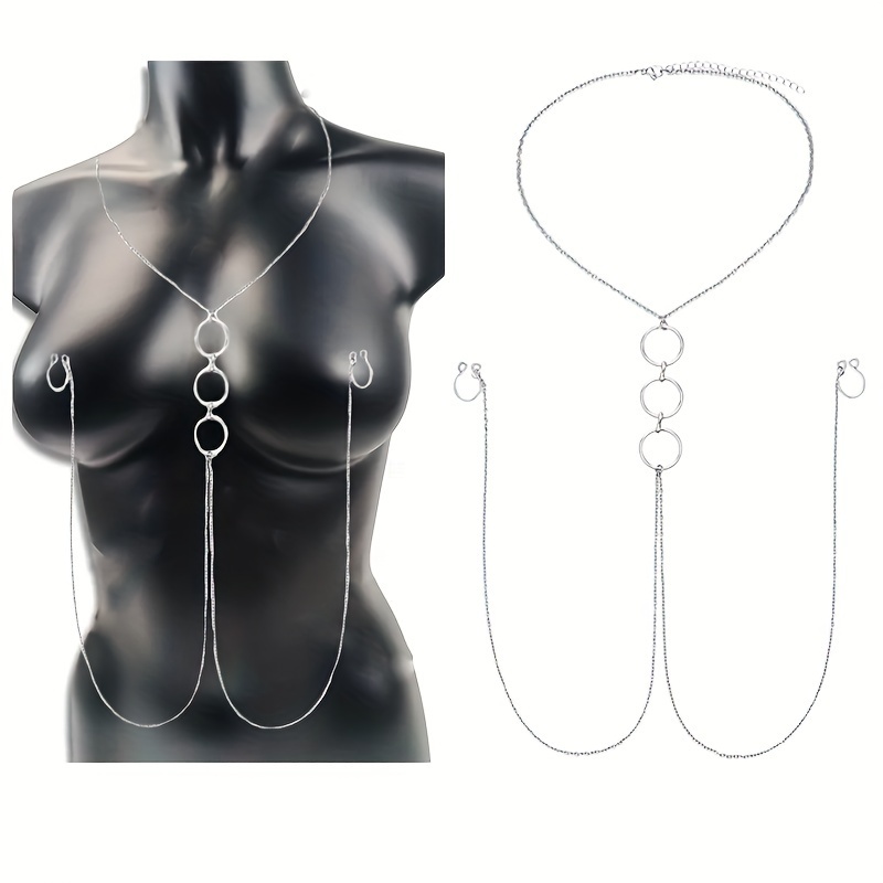 Une chaîne de corps argentée e - Body Jewelry Nipple Chain avis et prix